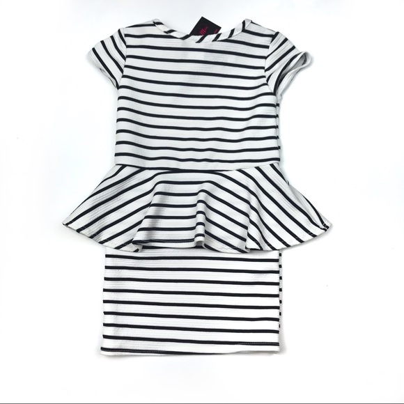 NWT Peplum Stripe Dress Sz 4 - Picture 3 of 7